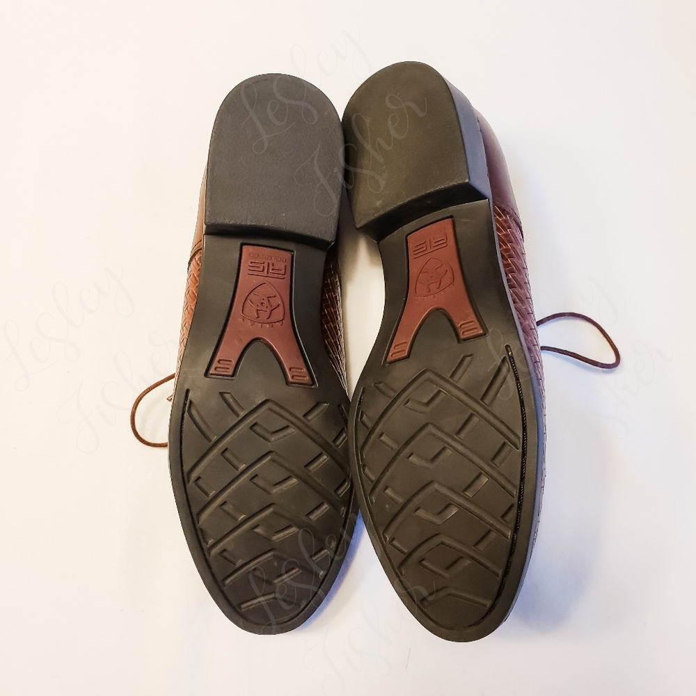 Ariat Brown Woven Leather Flats - Picture 7 of 9
